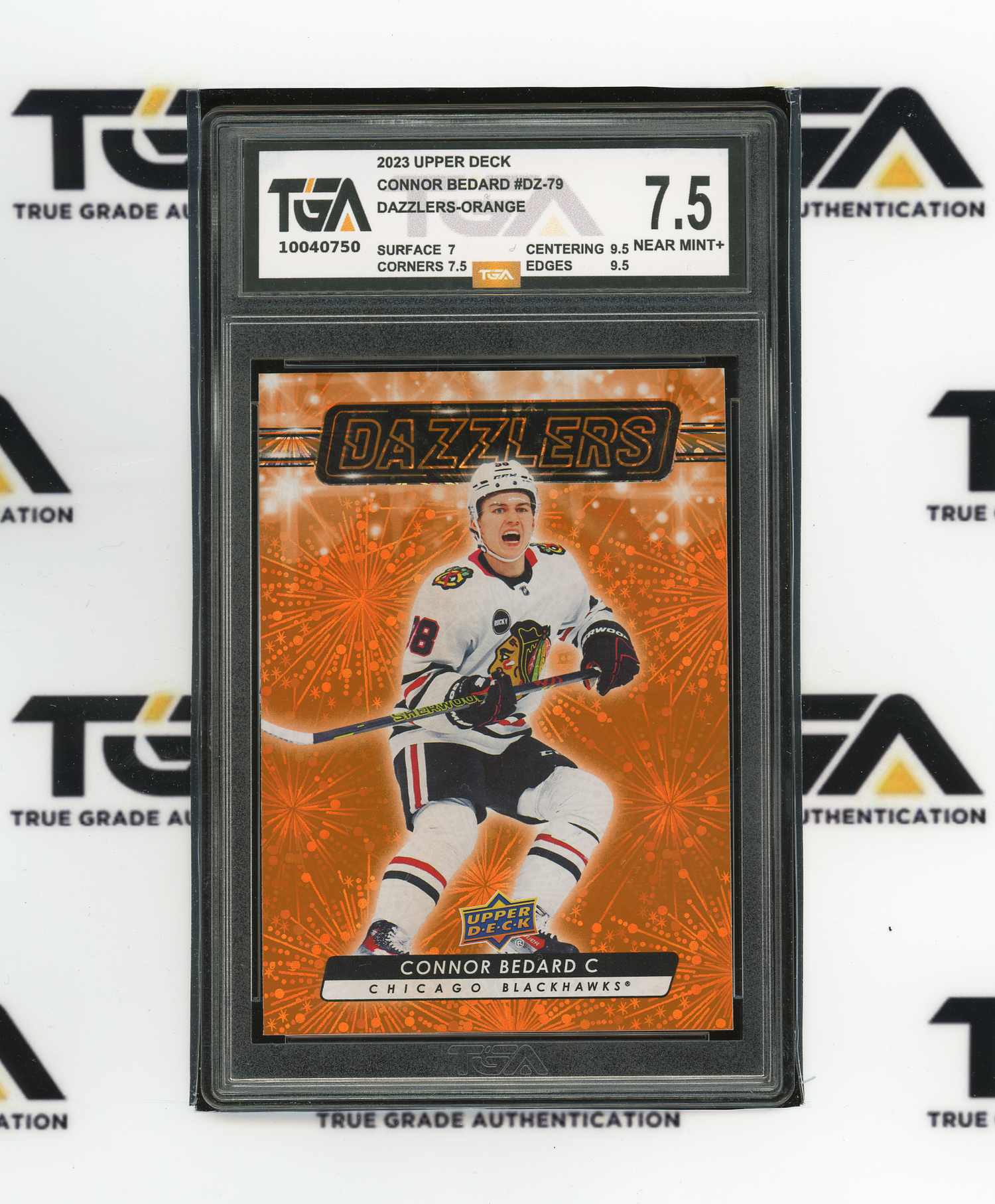 2023 Connor Bedard UD Orange Dazzler Card - 7.5 — Hawk's Cards